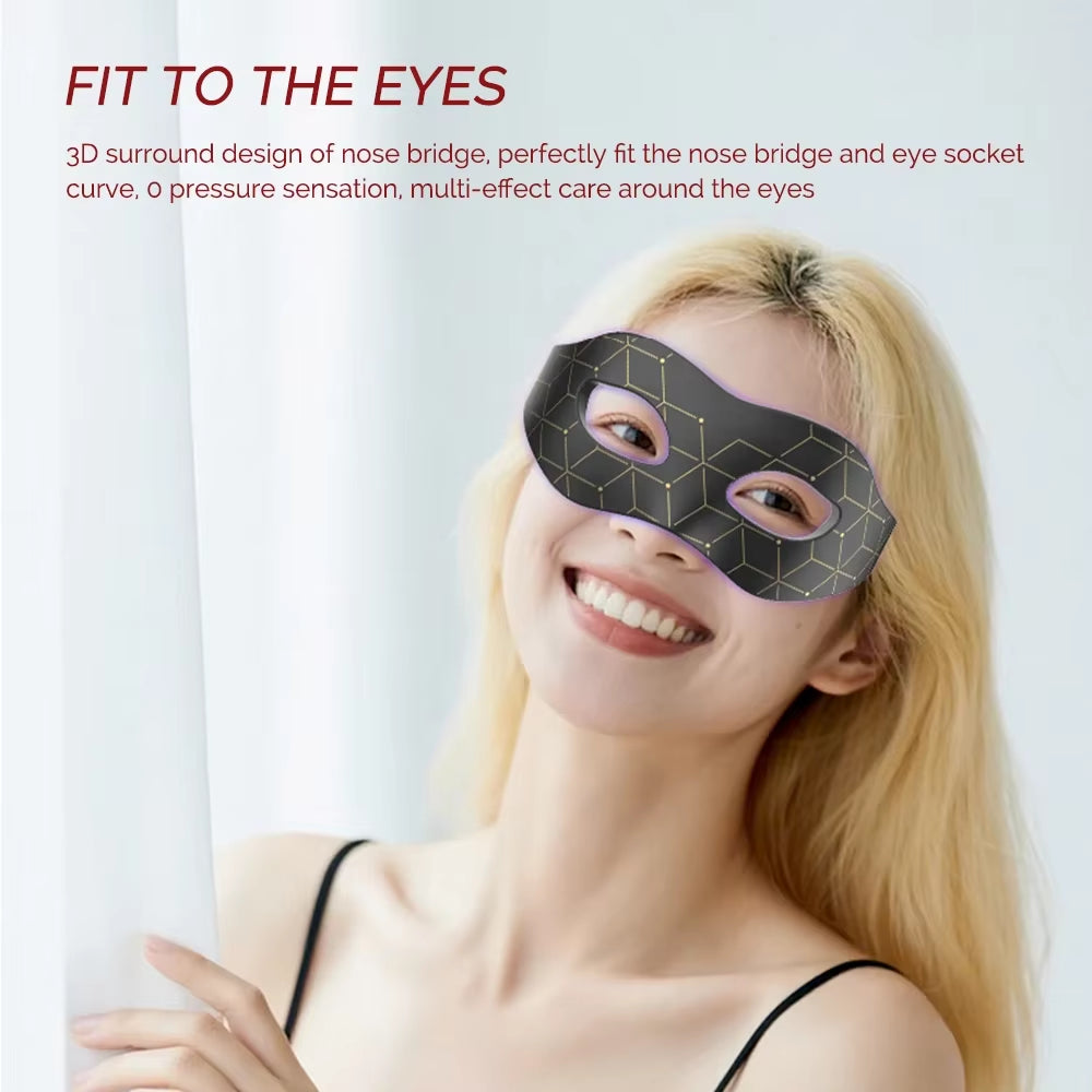 Revitalize Your Eyes with the Red Light Silicone Eye Mask - 7 Color LED Photon Therapy for Eye Fatigue, Wrinkles, and Dark Circles - Wireless Convenience!