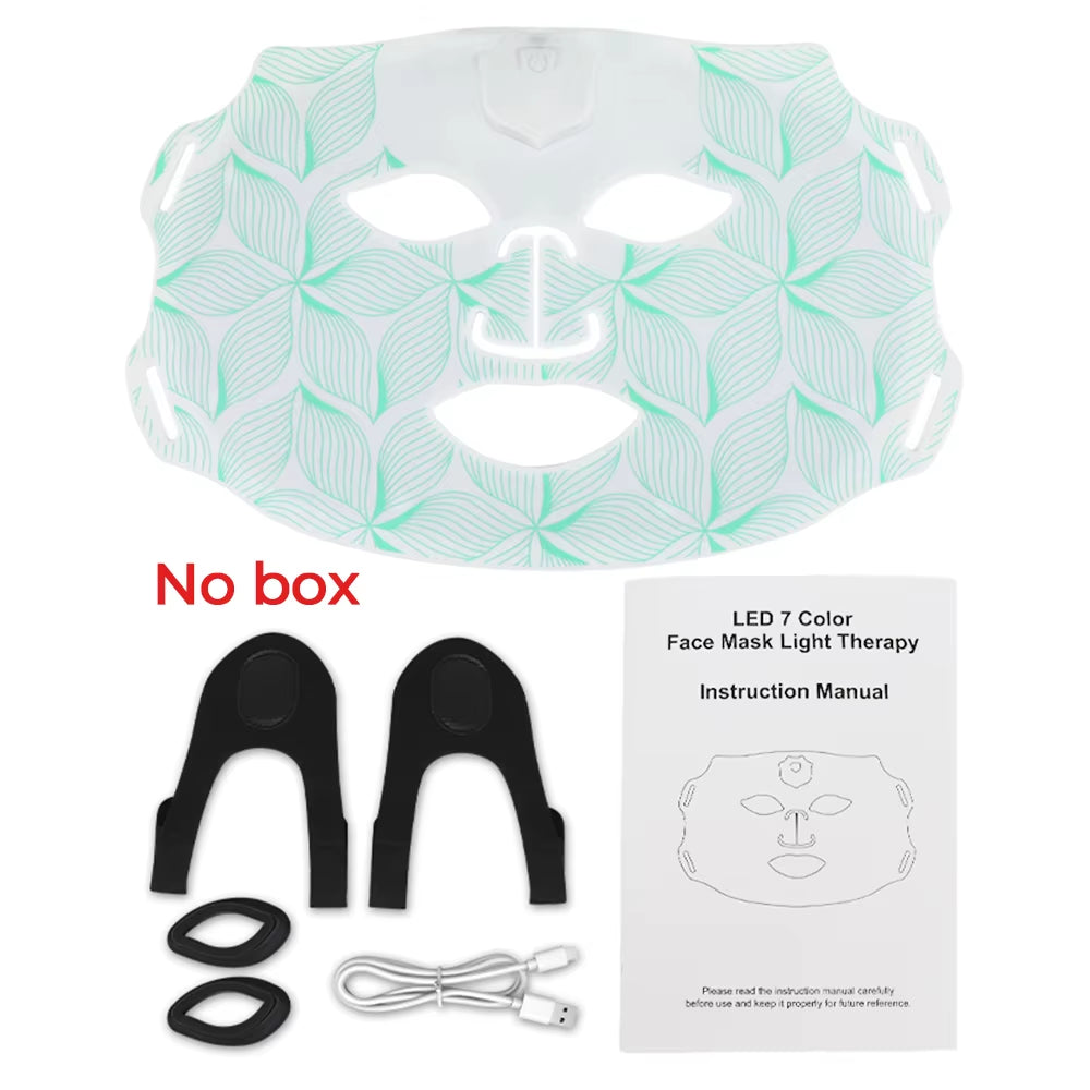Transform Your Skin with the 7 Colors 3D Silicone LED Facial Mask - Wireless Photon Therapy for Radiant, Youthful Skin
