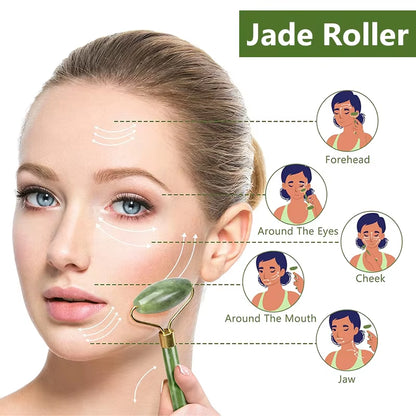 Revitalize Your Skin with the Gua Sha Jade Massager Roller - Enhance Beauty and Reduce Tension for Face, Neck, and Eyes