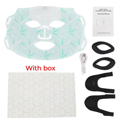Transform Your Skin with the 7 Colors 3D Silicone LED Facial Mask - Wireless Photon Therapy for Radiant, Youthful Skin