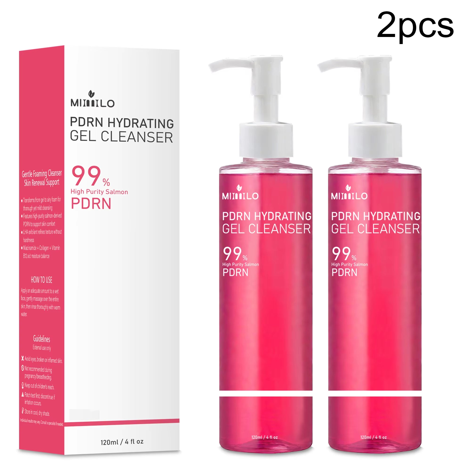 Experience Radiant Skin with DNA PDRN Salmon Pink Foam Cleansing Gel - Deep Cleansing, Oil Control, and Blackhead Removal