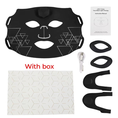 Transform Your Skin with the 7 Colors 3D Silicone LED Facial Mask - Wireless Photon Therapy for Radiant, Youthful Skin