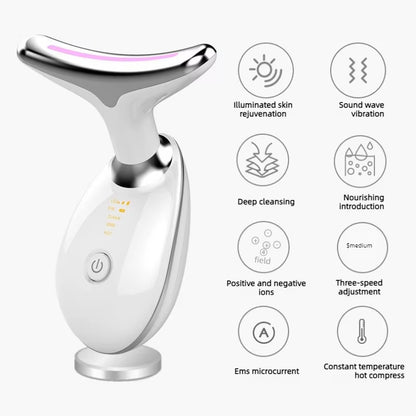 Revitalize Your Skin with the USB Facial Massager - EMS Photon Therapy for Neck and Facial Lifting, Double Chin Reduction, and Firming