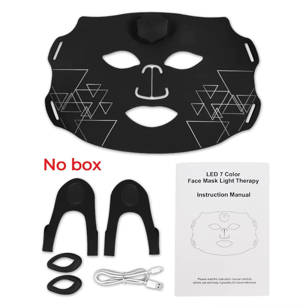 Transform Your Skin with the 7 Colors 3D Silicone LED Facial Mask - Wireless Photon Therapy for Radiant, Youthful Skin