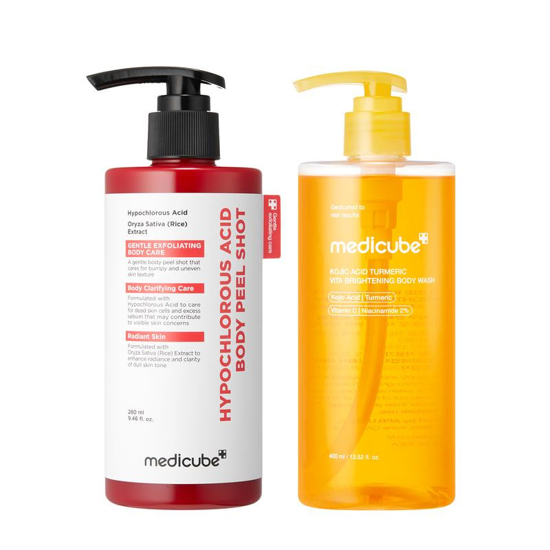 Revitalize Your Skin with the Medicube Smooth &amp; Clear Body Care Set | Exfoliating Body Peel, Brightening Body Wash, and Toner Essentials for a Flawless Complexion | K-Beauty Must-Have!