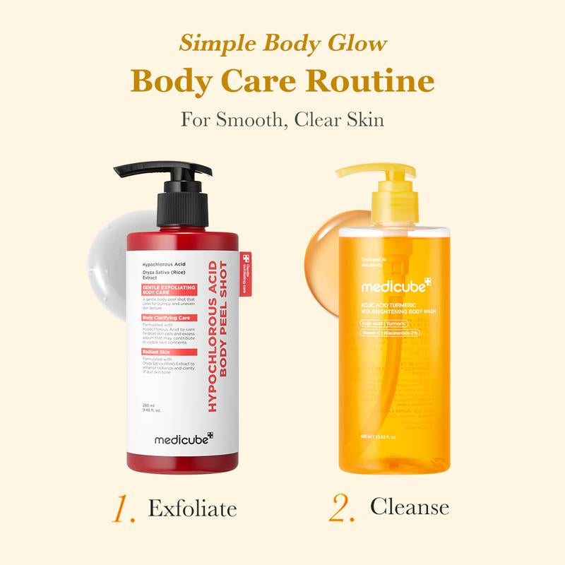 Revitalize Your Skin with the Medicube Smooth &amp; Clear Body Care Set | Exfoliating Body Peel, Brightening Body Wash, and Toner Essentials for a Flawless Complexion | K-Beauty Must-Have!