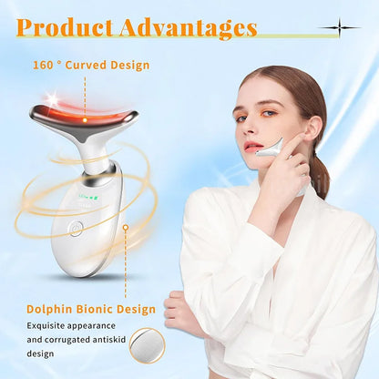 Transform Your Skin with the 7 Colors Anti-Wrinkle Facial Massager - Neck &amp; Face Beauty Device for Tightening and Lifting