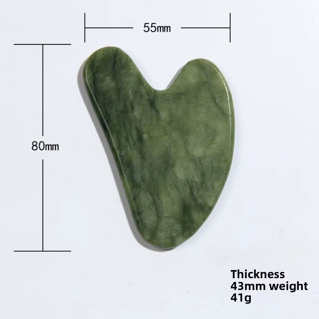 Revitalize Your Skin with the 1/2Pcs Jade Heart-Shape Massager Guasha Board - Perfect for Neck Relief, Face Thinning, and Wrinkle Prevention!