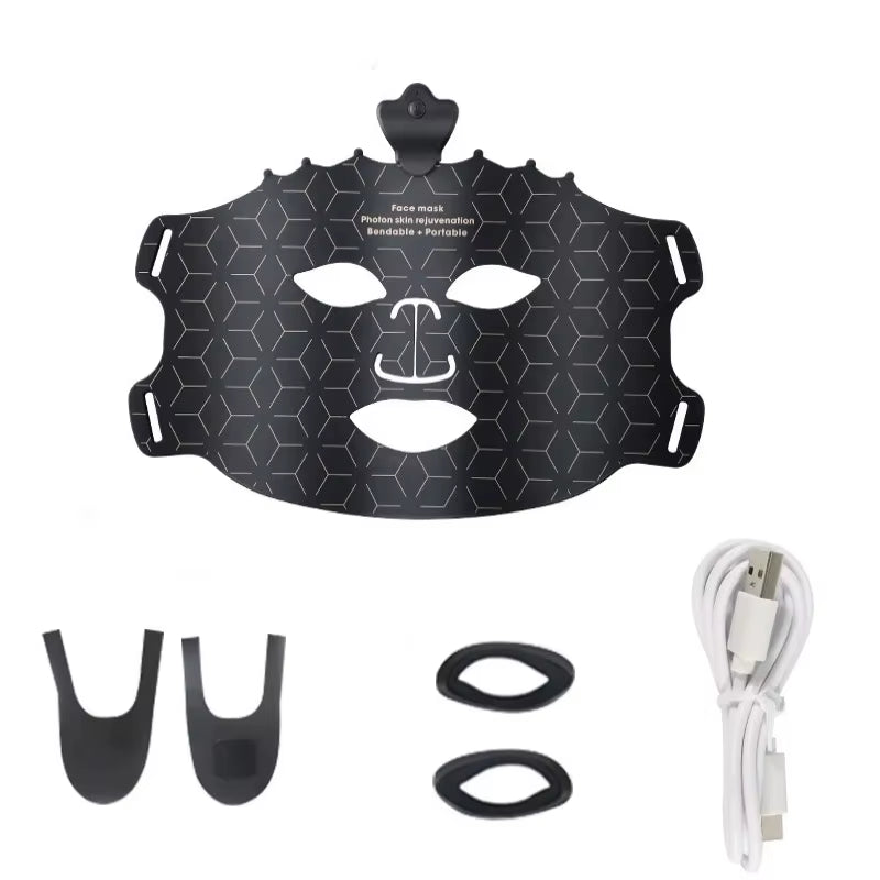 7 Colors LED Photon Beauty Mask Instrument USB Electronic Mask Rejuvenation Lightens Fine Lines Brighten Skin Tone Repair Skin
