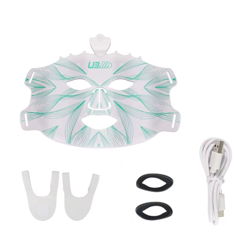 7 Colors LED Photon Beauty Mask Instrument USB Electronic Mask Rejuvenation Lightens Fine Lines Brighten Skin Tone Repair Skin