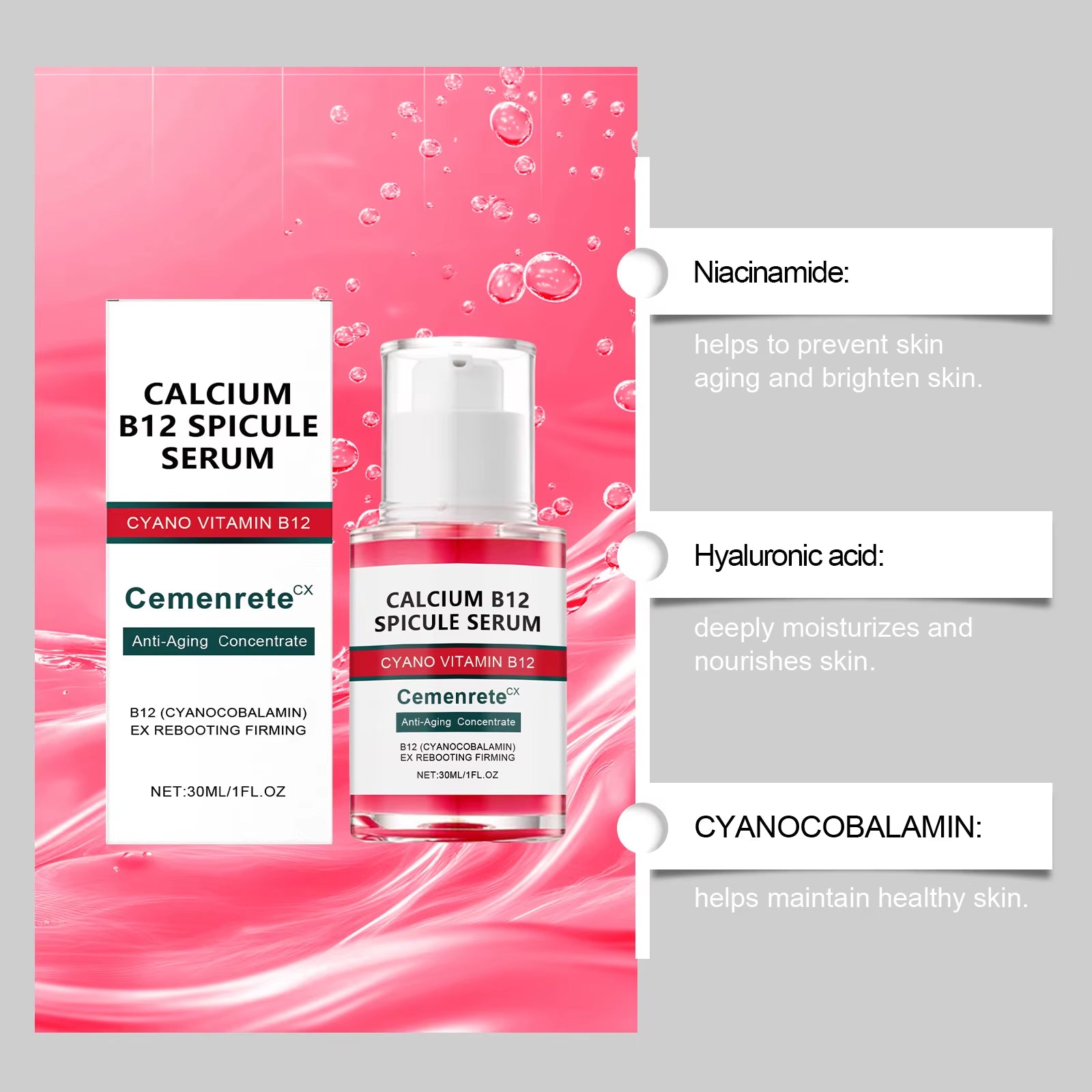 Revitalize Your Skin with the Calcium Skincare Set: Anti-Aging Serum, Eye Patches, and Multi Balm for Youthful Glow and Reduced Dark Circles