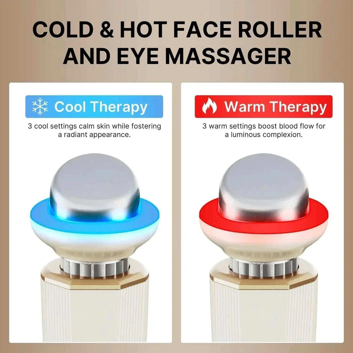 Facial Lifting Skin handheld beauty device with cold therapy blue light and warm therapy red light for face massage and skin care