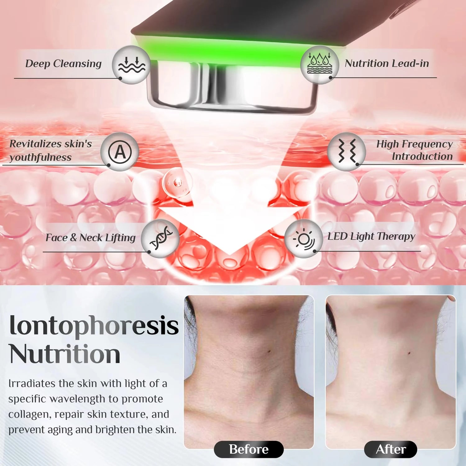 7 Colors Age-R Booster Pro Facial Skin Care Anti-Wrinkle Beauty Device Massager for Home Use