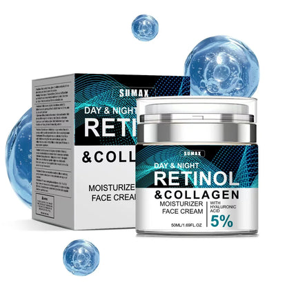 50ML Anti-aging Retinol Face Cream Moisturizer Collagen With Hyaluronic Acid 5% Day Whitening Cream Night Cream
