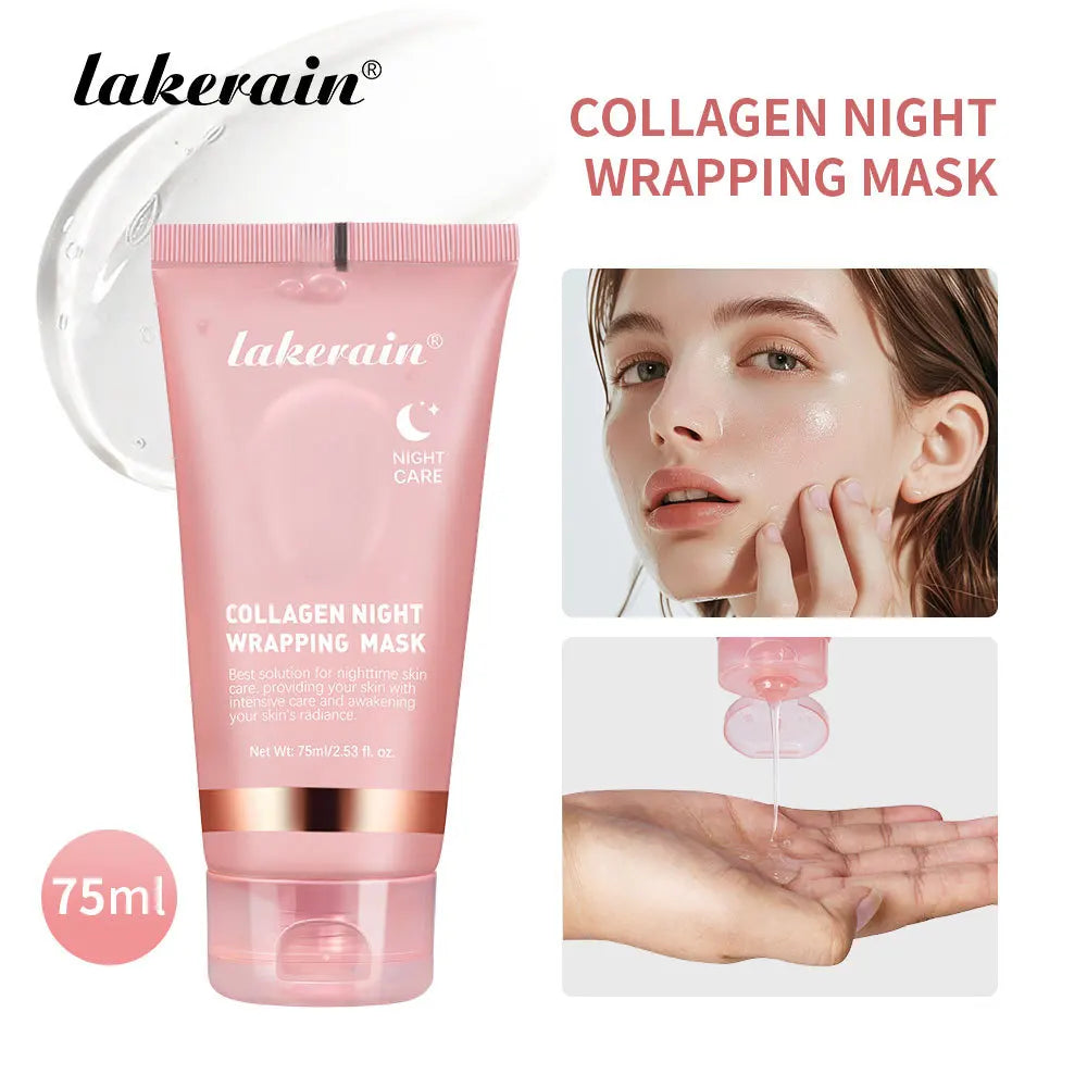 Night Collagen Wrapping Mask Rejuvenation Moisturizing Brightening Korean Face Mask Make Glowy Skin Elasticity Facial Mask