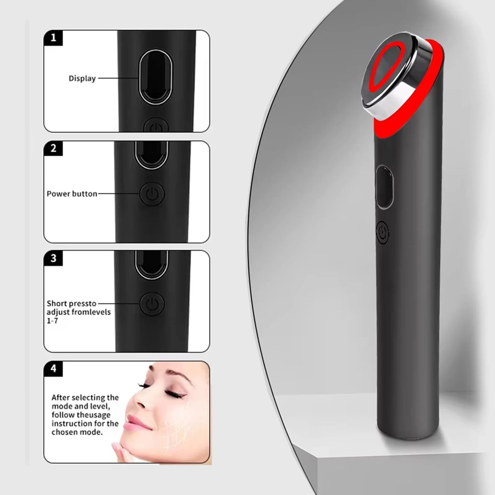 7 Colors Age-R Booster Pro Facial Skin Care Anti-Wrinkle Beauty Device Massager for Home Use