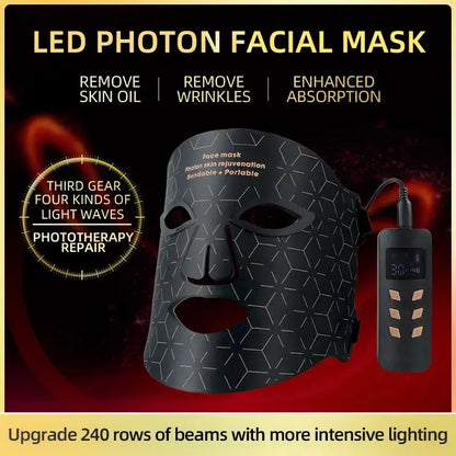 Led Silicone Mask Led Light Therapy Mask Led Red Light Facial Beauty Mask for Face Acne Blue Light Therapy Face