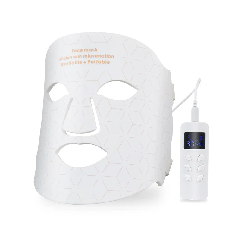 2025 Popular Home Use Therapy Face Device Red Blue Yellow NIR Soft Silicon Red Light Therapy Face Mask