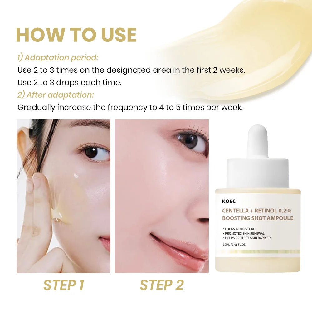 KOEC Centella Retinol Boosting Shot Ampoule Serum Repair Soothing Sensitive Skin Care Facial Essence Anti-Aging  Moisturizing