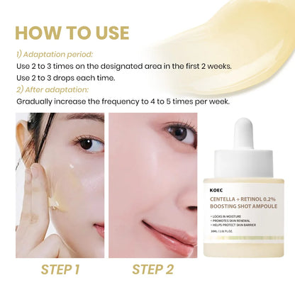 KOEC Centella Retinol Boosting Shot Ampoule Serum Repair Soothing Sensitive Skin Care Facial Essence Anti-Aging  Moisturizing