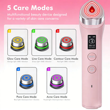 New 6 In 1 Multifunctional Ager Booster Pro Wand Facial Skin Therapy Lights Beauty Tool
