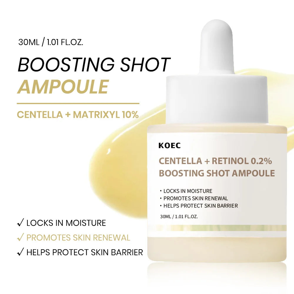 KOEC Centella Retinol Boosting Shot Ampoule Serum Repair Soothing Sensitive Skin Care Facial Essence Anti-Aging  Moisturizing