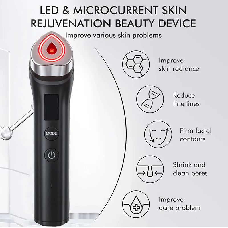 New 6 In 1 Multifunctional Ager Booster Pro Wand Facial Skin Therapy Lights Beauty Tool