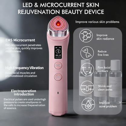 New 6 In 1 Multifunctional Ager Booster Pro Wand Facial Skin Therapy Lights Beauty Tool