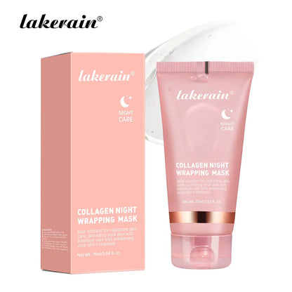 Collagen Night Wrapping Mask Exfoliating Facial Elastic Moisturizing Care Reduce Relaxation Dullness Hydrolyzed Collagen Shiny
