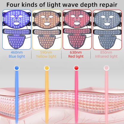 Wholesale Red Light Led Facial Mask Prolonged Computer Users Facial and Neck Set Red Light Face Mask Portable Red Light Mask
