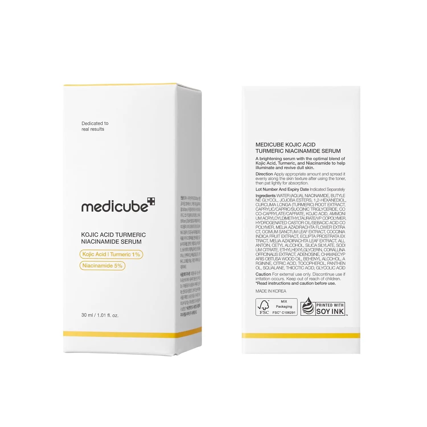 medicube Kojic Acid Turmeric Clarifying &amp; Balancing Capsule Serum for Troubled Skin | Soothing &amp; Brightening Facial Serum