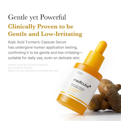 medicube Kojic Acid Turmeric Clarifying &amp; Balancing Capsule Serum for Troubled Skin | Soothing &amp; Brightening Facial Serum