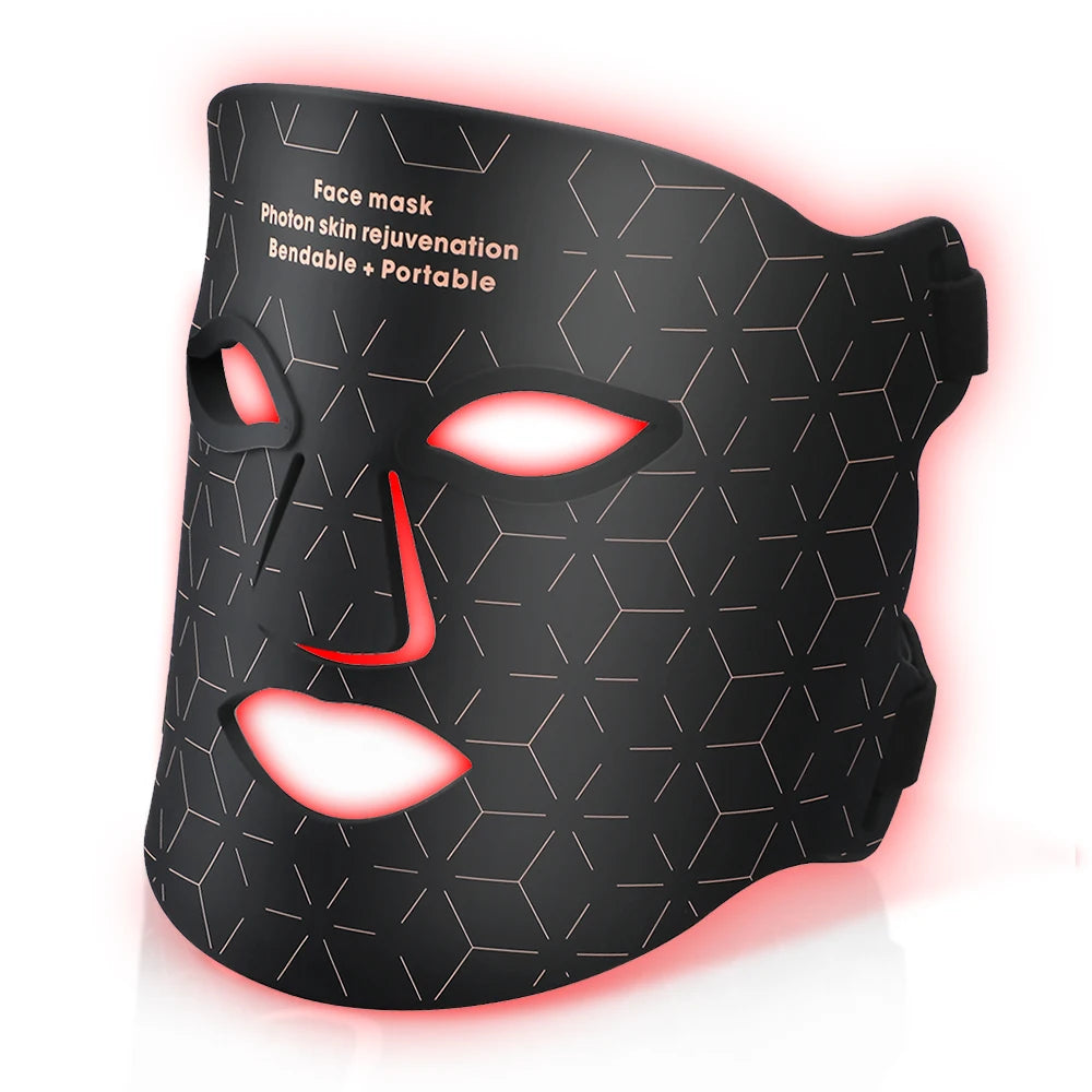 2025 Popular Soft Portable Led Facial Face Mask 4 Colors 460 590 630 850nm Red Light Photon Therapy Skin Care Face Mask