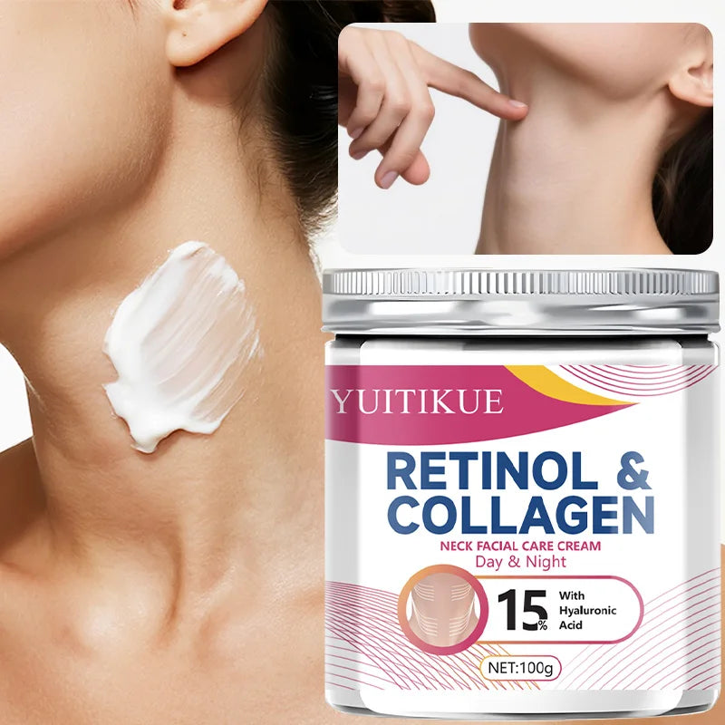 Collagen neck cream that reduces neck wrinkles, lifts and firms the skin, and moisturizes to beautify the neck.