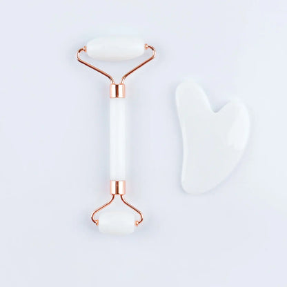 2pcs Double-end Gua Sha Massage Roller Neck Face Board Facial Skin Lifting Scraper Anti-Wrinkle Beeswax Stone Scraping Massager