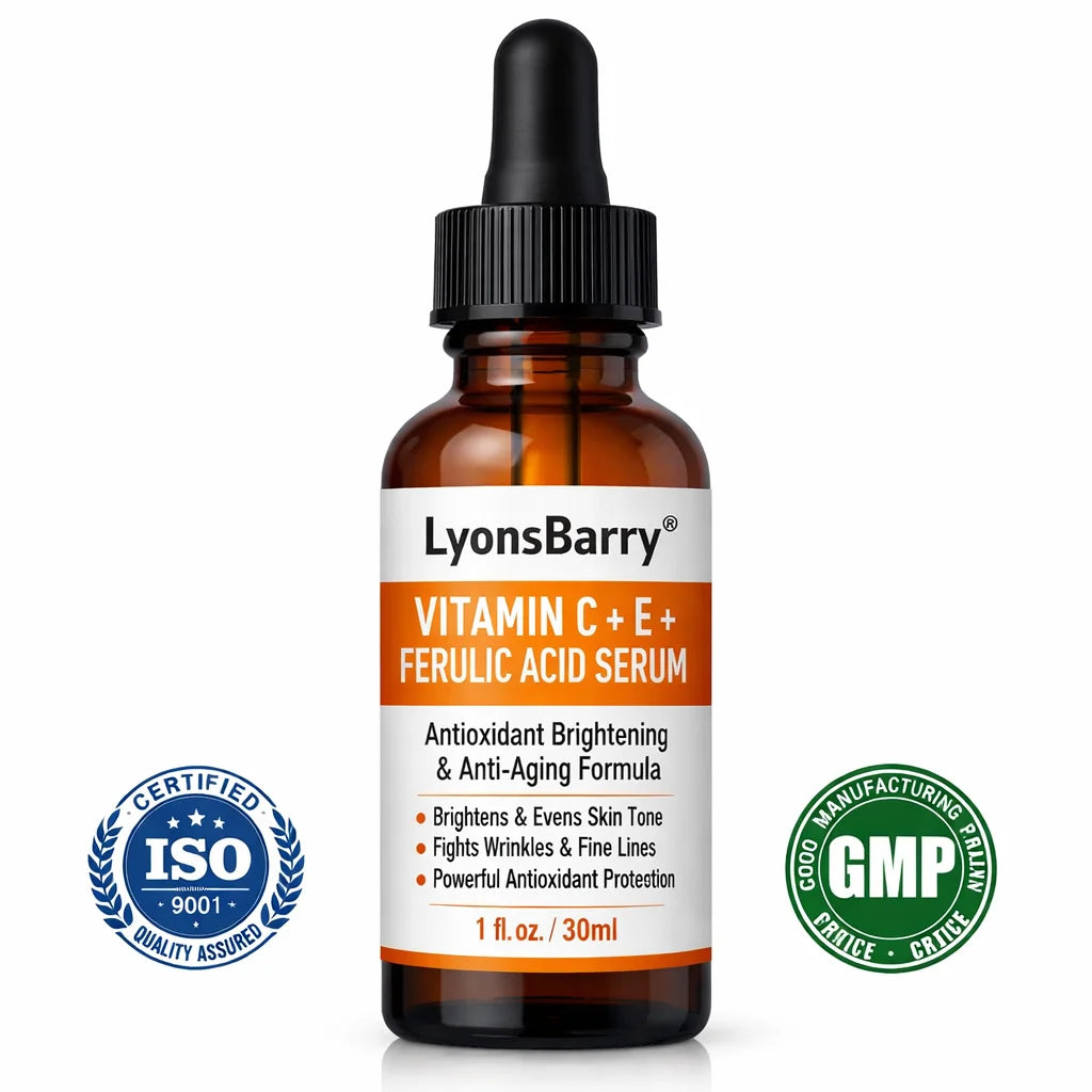 Vitamin C + E + Ferulic Acid Serum Lotion Antioxidant Brightening Whitening Anti-Aging Formula OEM Private Label Manufacturer