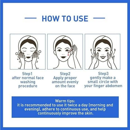 Facial skincare collagen, hyaluronic acid, serum, retinol, vitamins, moisturizing, whitening, and shrinking pores