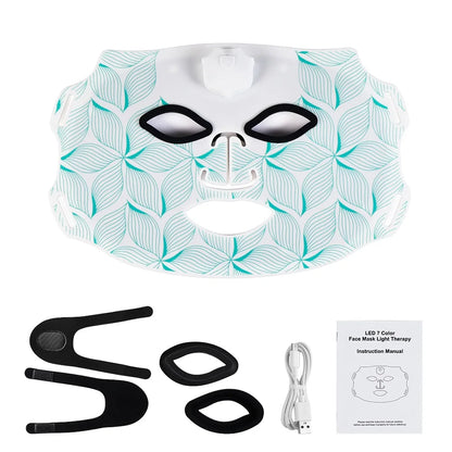 LED Silicone Mask 7 Color LED Facial Beauty Mask Photon Face Mask Anti-aging Repair Skin Firming Silicone Face Mask Machine