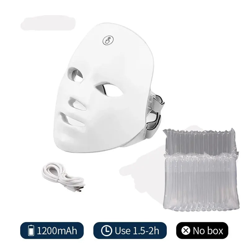 Facial LED Mask 7 Colors LED Face Mask LED Repair Skin Beauty Machine Wireless Use