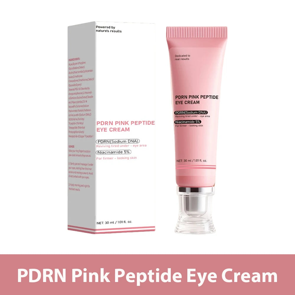 PDRN Pink Peptide Eye Cream 30ml for Women Reduces Dark Circles &amp; Wrinkles, Lifting and Firming, Deep Moisturizing