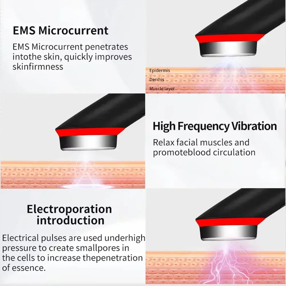 NEW Booster Pro Led Facial Light Therapy 7 Colors Eye Beauty Wand Red Light Eye Massager for Skincare &amp; Blue Rejuvenation Tool