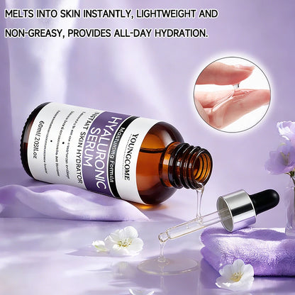 Hyaluronic Acid Face Serum Instant Hydration Moisturizer for Smooth Plump Skin - Brighten skin Daily Skincare Essence 40/60ML