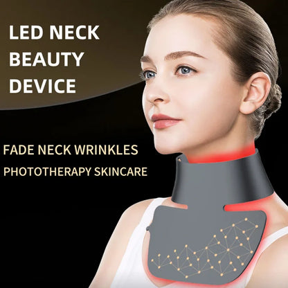 LED Neck Beauty Device，4 Light Therapy Modes, Skin Brightening &amp; Elasticity Boost， 360° Illumination, Easy to Use