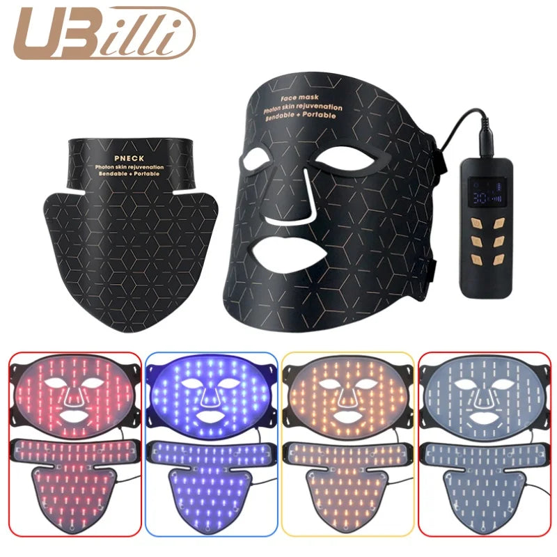 LED Photon Beauty Infrared Mask Instrument USB Electronic Mask Rejuvenation Lightens Fine Lines Brighten Skin Tone Repair Skin