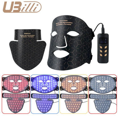LED Photon Beauty Infrared Mask Instrument USB Electronic Mask Rejuvenation Lightens Fine Lines Brighten Skin Tone Repair Skin