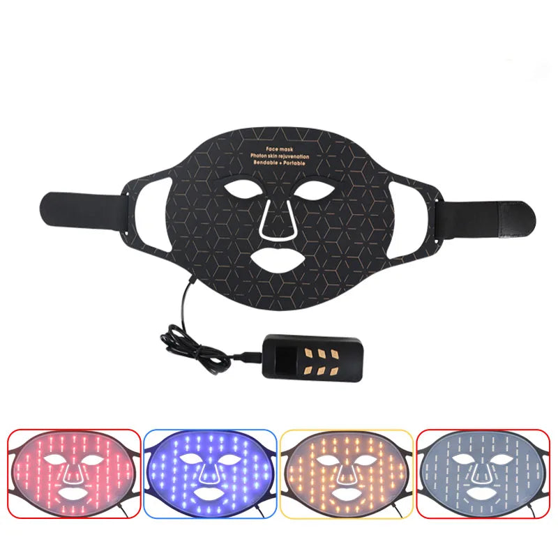 LED Photon Beauty Infrared Mask Instrument USB Electronic Mask Rejuvenation Lightens Fine Lines Brighten Skin Tone Repair Skin