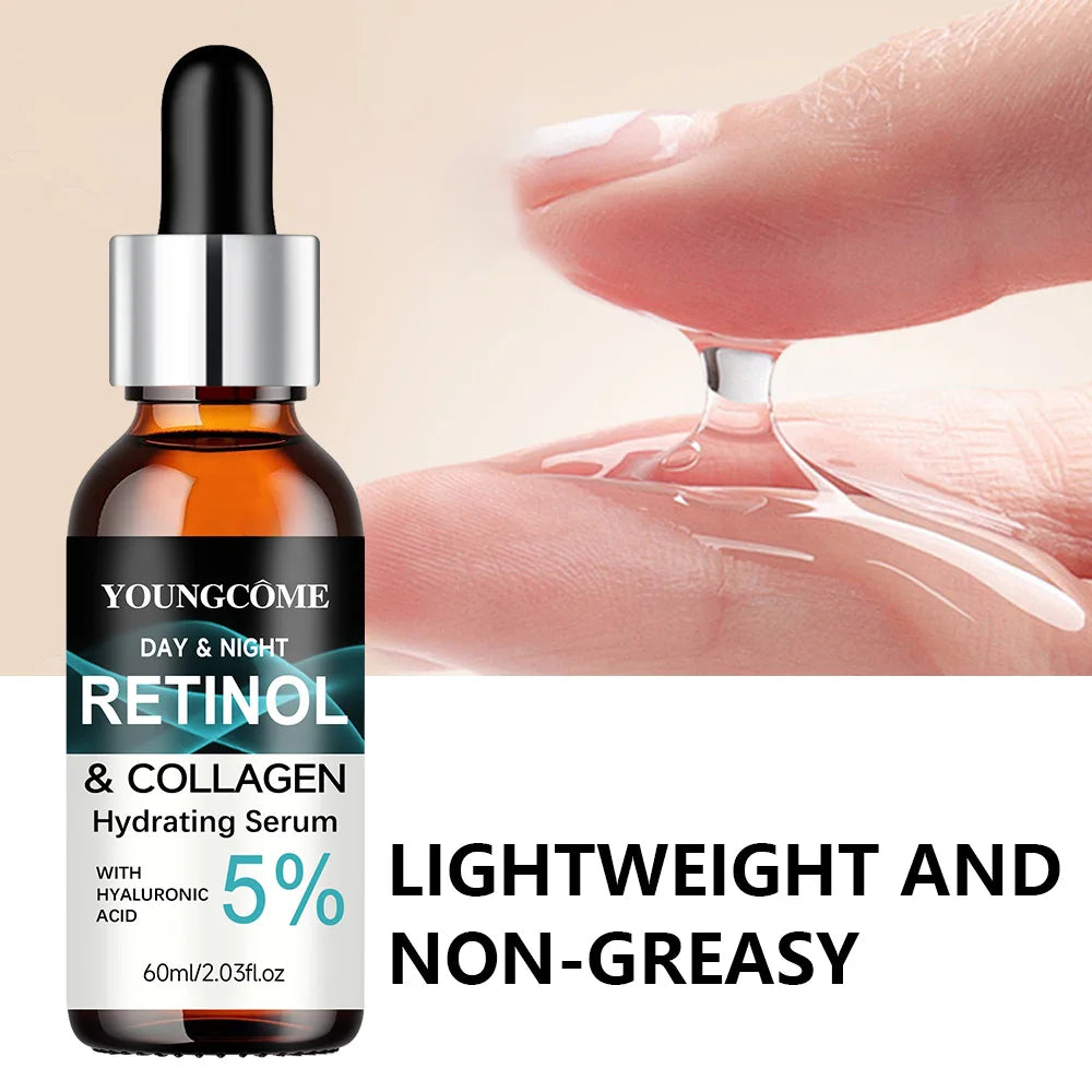 YOUNGCOME Retinol Collagen Hyaluronic Acid Moisturizer &amp; Essence Set - Daily Nourishing Facial Care Kit for Deep Hydration