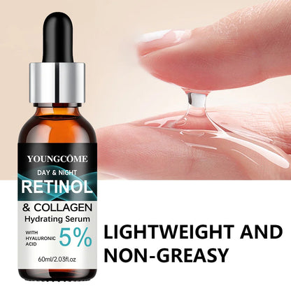YOUNGCOME Retinol Collagen Hyaluronic Acid Moisturizer &amp; Essence Set - Daily Nourishing Facial Care Kit for Deep Hydration