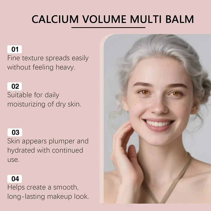 Calcium Volume Multi Balm Korean Skincare Stick,Face &amp; Eye Cream,Collagen Deep Moisturizing Anti-Wrinkle,Suitable for Pre Makeup