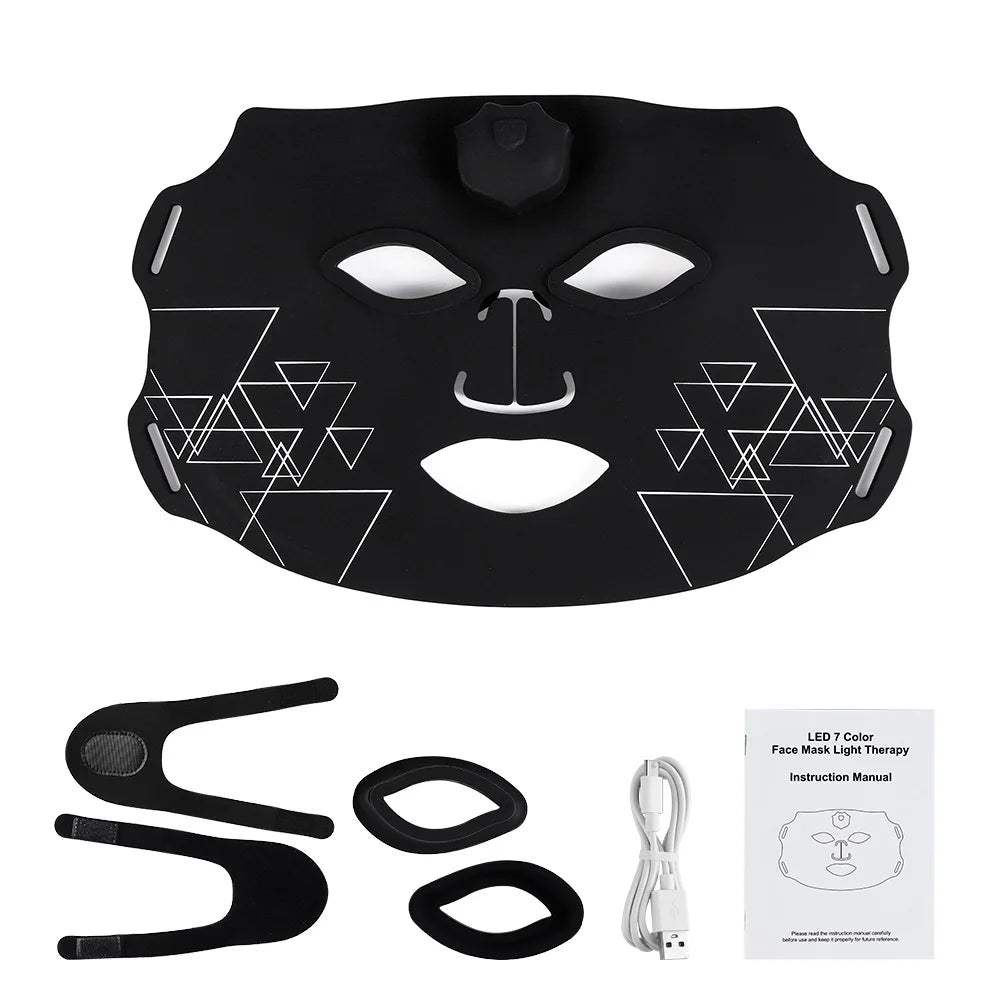 LED Silicone Mask 7 Color LED Facial Beauty Mask Photon Face Mask Anti-aging Repair Skin Firming Silicone Face Mask Machine